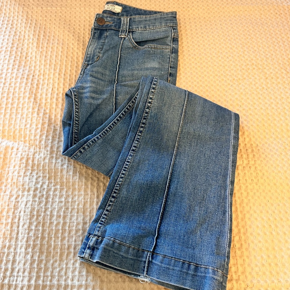 Free People Classic Blue Denim Pants